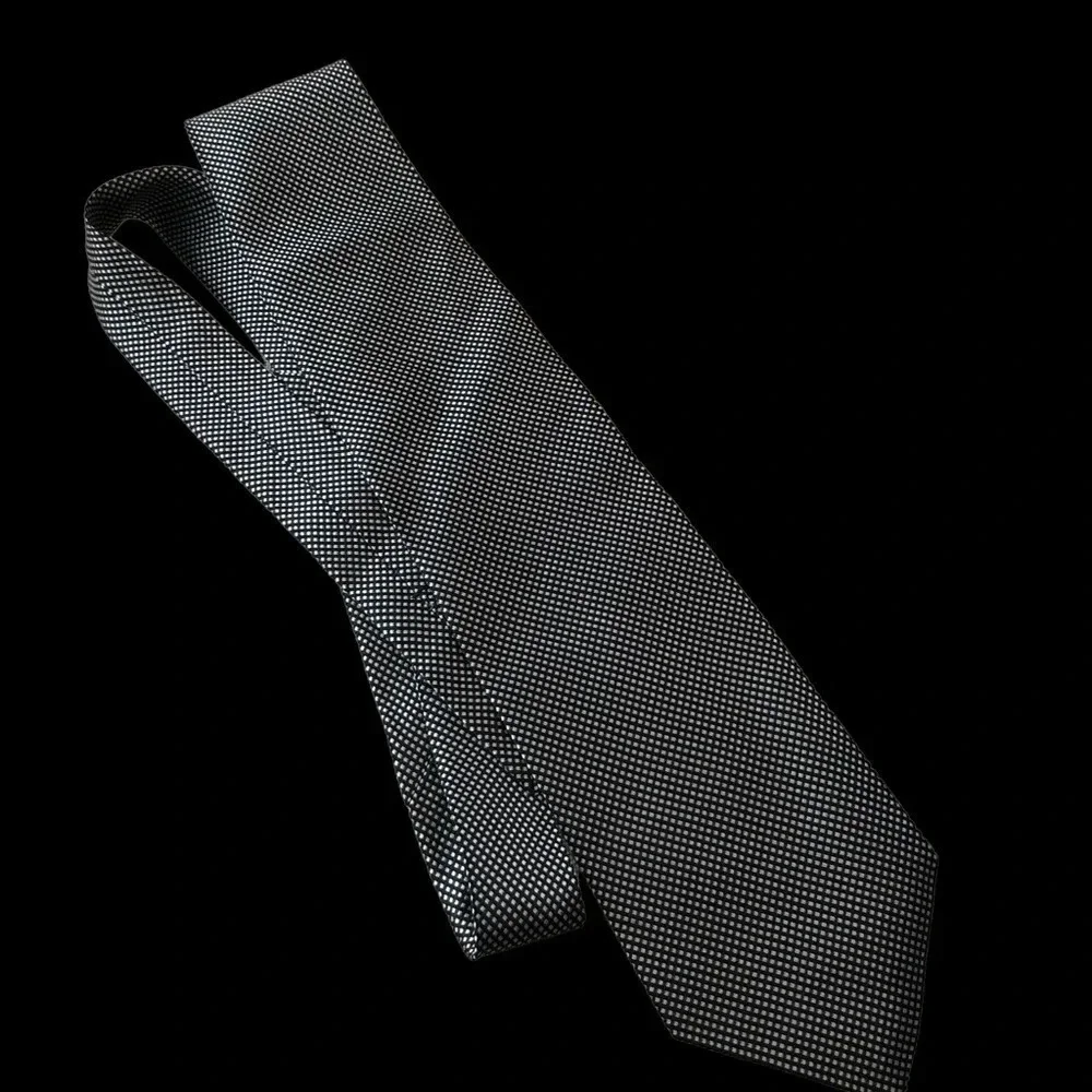 David Rappaport 100% silk black gray neck tie tie diamond career wedding‎ prom